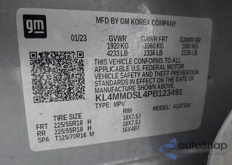 2023 Buick Encore Gx Select Fwd из США, поврежденный, VIN KL4MMDSL4PB123491